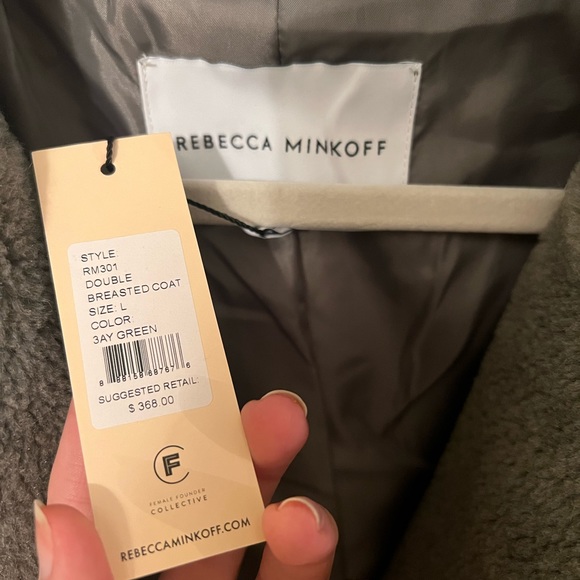 NWT Rebecca Minkoff Faux Shearling Double Breasted Coat - Picture 7 of 8